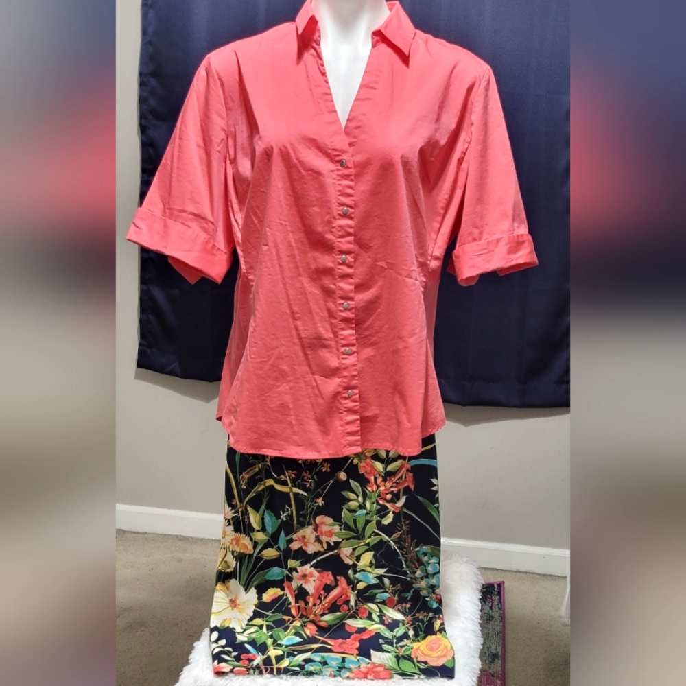 NY&Co Coral Top Floral Skirt